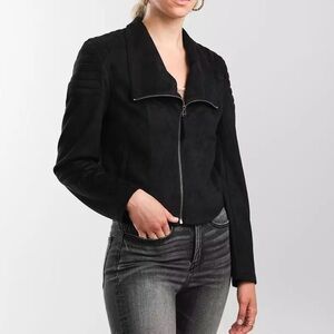 NWOT Buckle Women’s Faux Suede Moto Jacket